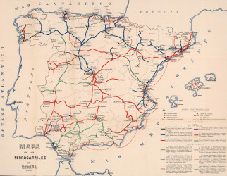 Mapa de ferrocarriles de España (1917)