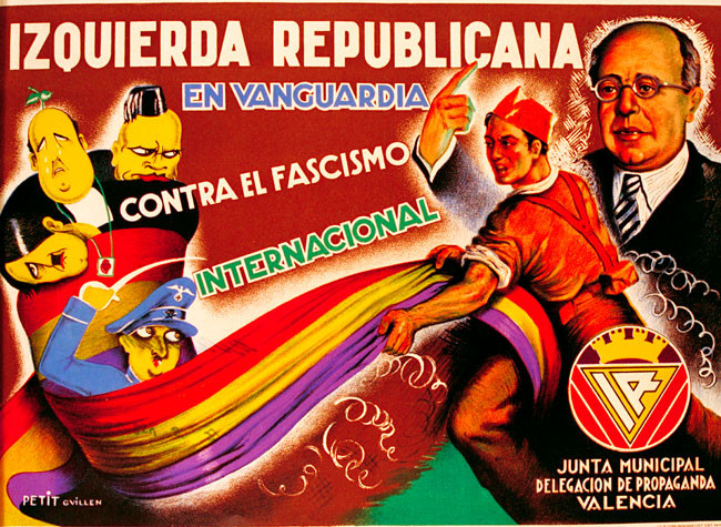 Petit Guillén “Izquierda Republicana en vanguardia contra el fascismo internacional” Cartel, 1937 Fundación Pablo Iglesias, Madrid CAR-SHM-1346-p