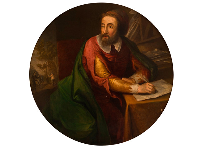 Retrato de Miguel de Cervantes, ca. 1800. Autor anónimo. Museo Casa de Cervantes, Valladolid, pintura. Inventario: CE020