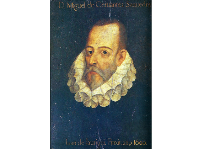 Retrato de Cervantes, atribuido a Juan de Jáuregui. Real Academia Española.