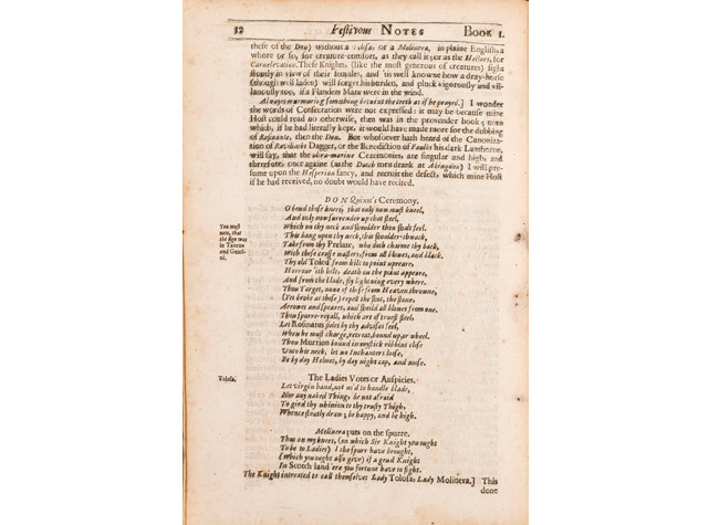 Nº 201. Edmond Gayton, Pleasant notes upon Don Quixot, 1654. London, William Hunt. BNE: Cerv.Sedó/4554. Pag. 12