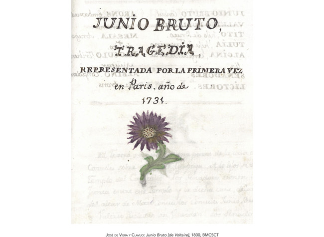 José de Viera y Clavijo: Junio Bruto [de Voltaire], 1800. BMCSCT