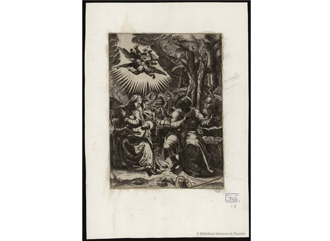 El ángel diciendo a José que huya a Egipto, Anónimo (1578 y 1600?). Invent/5105