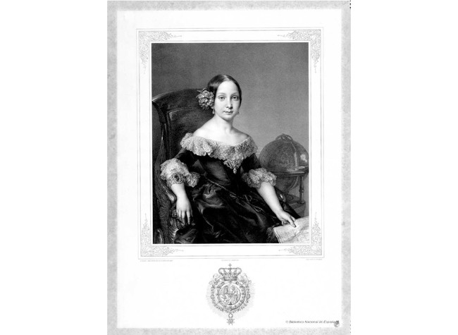 Retrato de Isabel II - Alphonse Léon Noël, Vicente López - BNE, IH/4500/27 G
