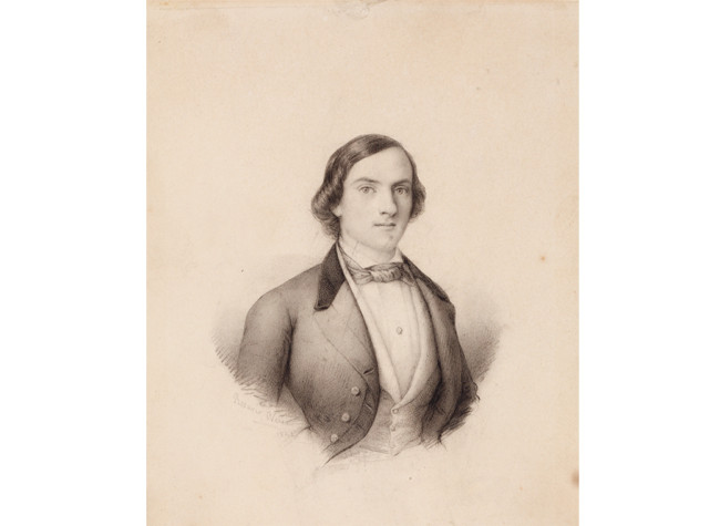 Rosario Weiss. Guillermo Weiss. Madrid, 1842. Lápiz negro sobre papel. Museo Lázaro Galdiano. Inv. 8025