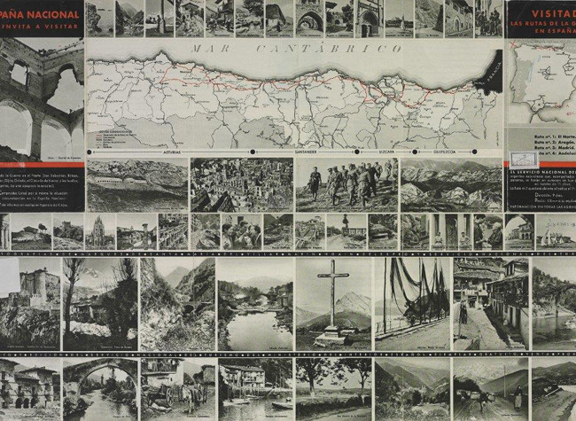 España. N. Rutas turísticas. 1938. Colección BNE, MV/5 ESPAÑA. RUTAS TURÍSTICAS. 1938