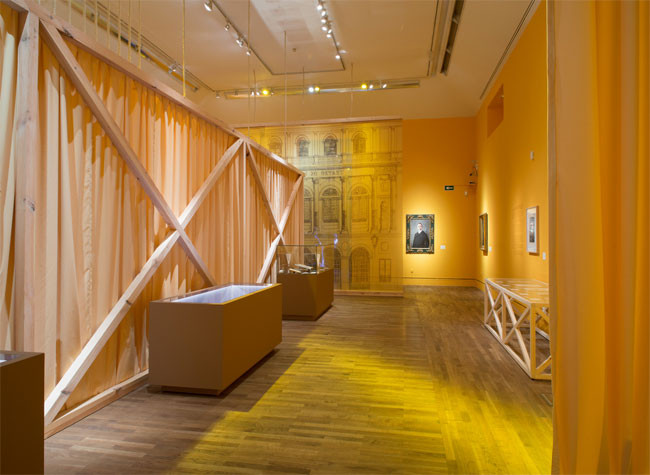 Imagen del montaje de la exposición. Biblioteca Nacional de España