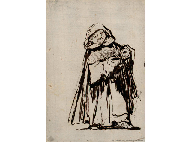 Rosario Weiss y Francisco de Goya; Fraile. Dibujo de formación. 1821-1824. BNE, DIB/18/1/9182