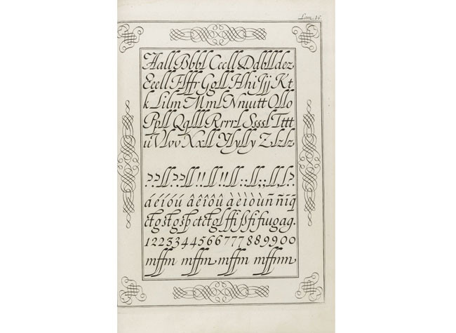 Arte nueva de escribir de Pedro Díaz Morante, 1776. BNE, 1/42906
