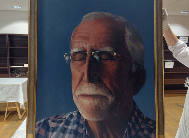 Retrato de Luis Mateo Díez, obra de Jorge Diezma