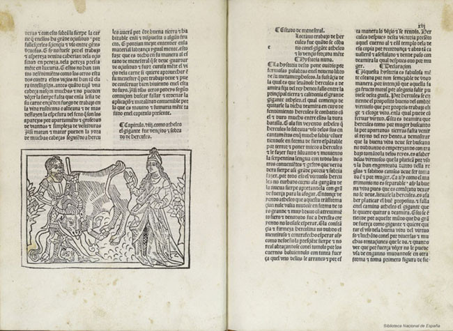 Los doce trabajos de Hércules de Enrique de Villena. Zamora: Antonio de Centenera, 1483. BNE, INC/2441