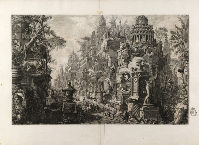 Le Antichità Romane opera di Giambatista Piranesi architetto veneziano. [Antigua intersección de la Vía Apia y de la Vía Ardentina...] (INVENT/19049 v.2)