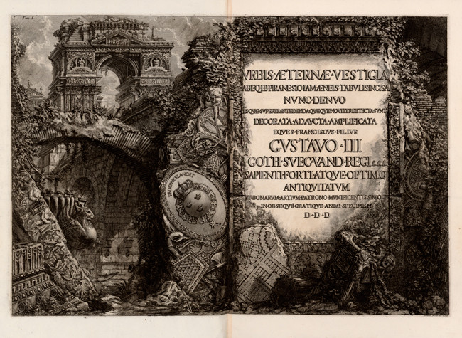 Le Antichità Romane opera di Giambatista Piranesi architetto veneziano. VRBIS AETERNAE VESTIGIA... (INVENT/19048 V.1)