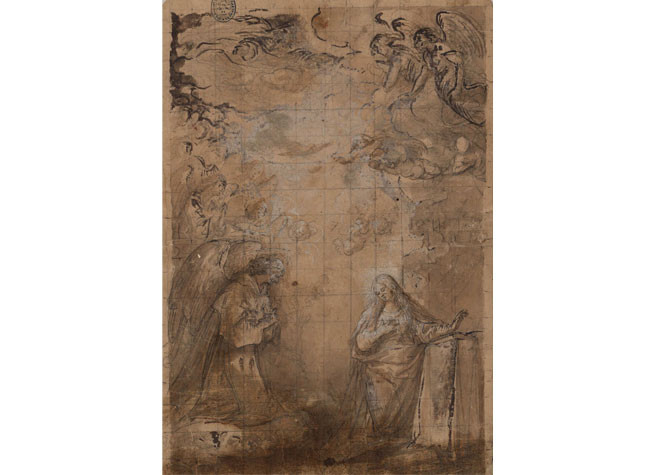 La Anunciación de Vicente Carducho (ca. 1606-1624). BNE, Dib/13/1/58