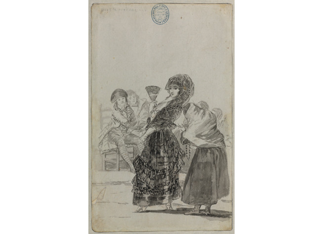 Francisco de Goya (1746-1828). Dios la perdone: Y era su madre. 1796-1797. Pincel y aguadas de tinta china sobre papel verjurado, 236 × 145 mm. Madrid, Biblioteca Nacional de España, Dib/15/8/35.