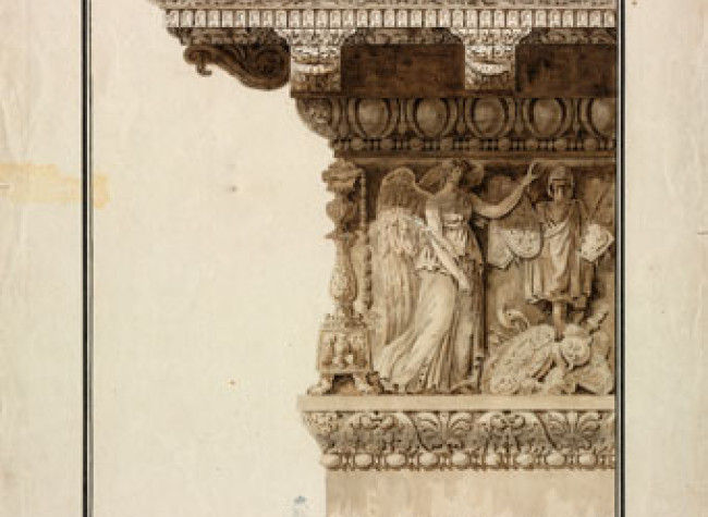 Entablamento de un orden corintio romano (1800-1810)
