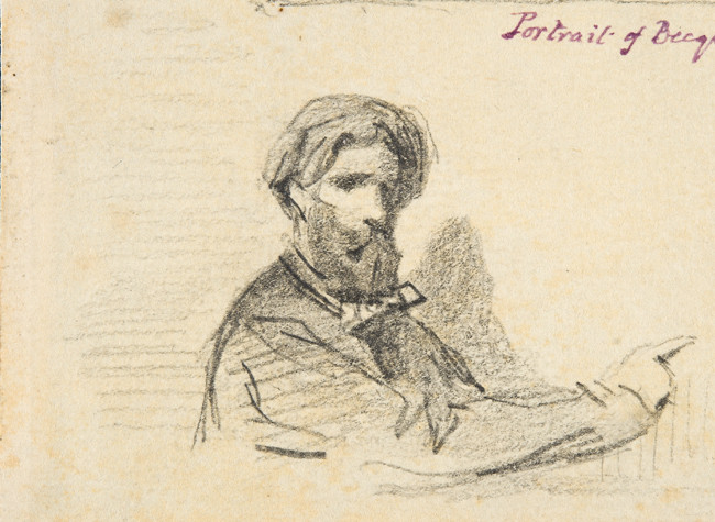 Valeriano Domínguez Bécquer, Retrato de Bécquer, Grafito sobre papel