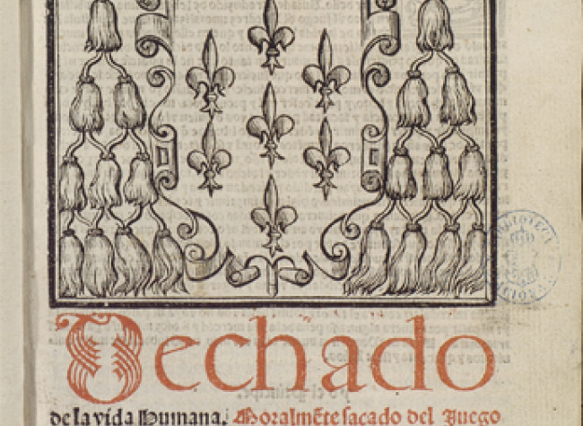 Dechado de la vida humana : moralme[n]te sacado del iuego del Axedrez / Jacobus de Cessolis. 1549, R/10389, BNE