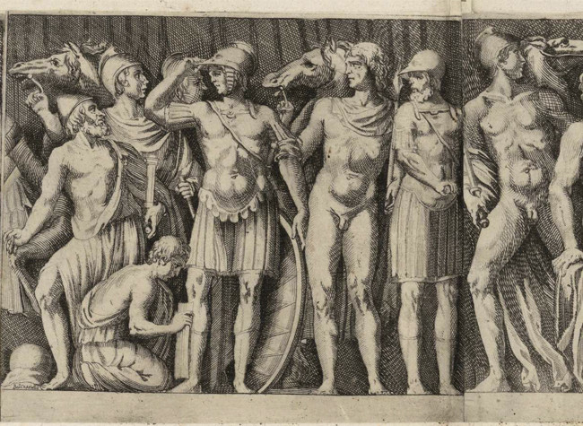 [Escenas de la vida de Aquiles] Berº. Capitelli f. Capitelli, Bernardino  Leonardi, Vincenzo. 1626 - 1635. INVENT/5291. BNE