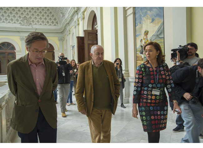 Juan Goytisolo, Premio Cervantes 2014, en la Biblioteca Nacional de España