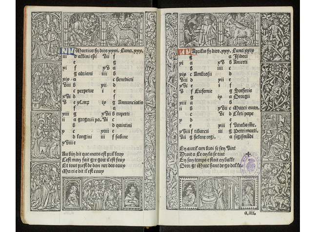 Horae ad usum Romanum publicado por Philippe Pigouchet pour Simon Vostre Libraire (23 enero 1496/1497). BNE, INC/850
