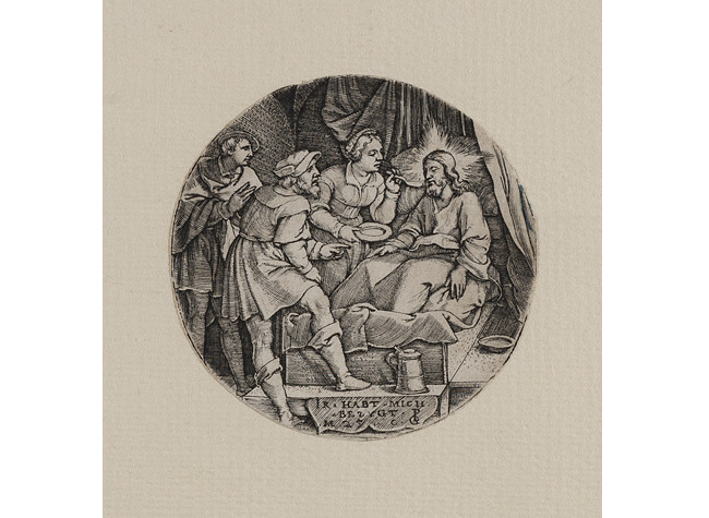 Las siete obras de misericordia: Dar de comer al hambriento, Pencz, Georg 1500?-1550. S.l. : s.n., entre 1535 y 1550?