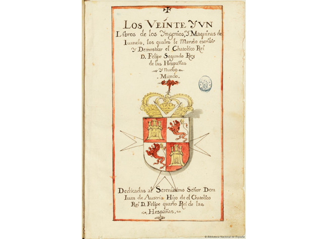 Los veintiún libros de los ingenios y de las máquinas; Pedro Juan Lastanosa, s. XVIII. BNE, Mss/3374 (v.3)