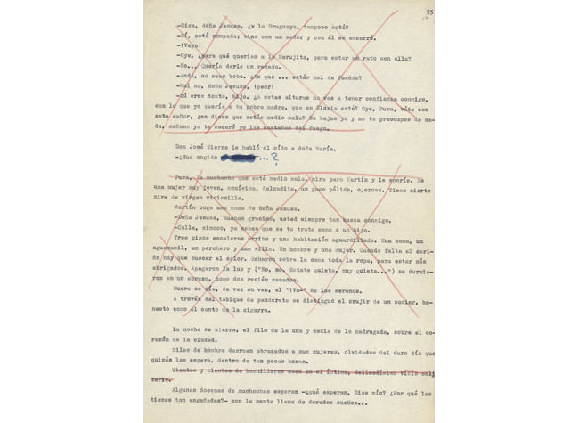 Camilo José Cela, La colmena (Buenos Aires, 1945/46). Tachaduras en rojo de la censura