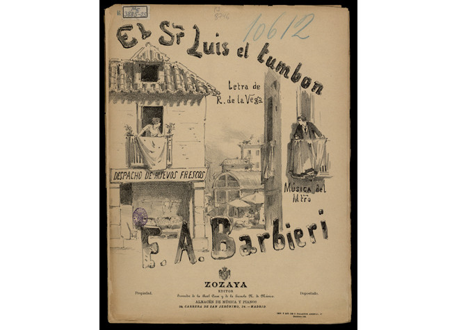 El Sr. Luis el Tumbón ó El despacho de huevos frescos del Mtro. F.A. Barbieri. BNE, MC/3885/25