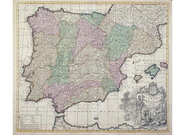 Novissima et Accuratissima Regnorum Hispaniae et Portugalliae Tabula, 1720-1778. BNE, MR/33-41/209