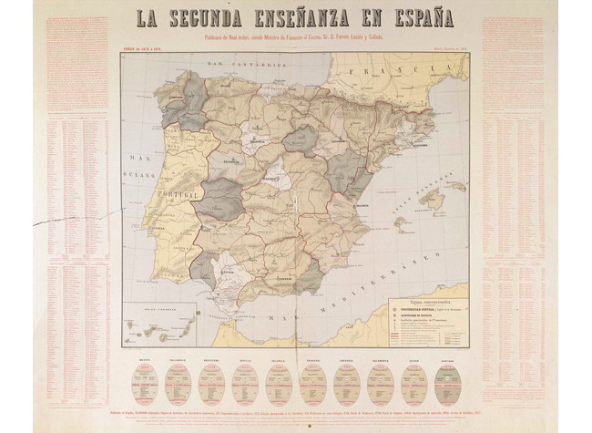 La segunda enseñanza en España, 1879. BNE, MR/33-41/245