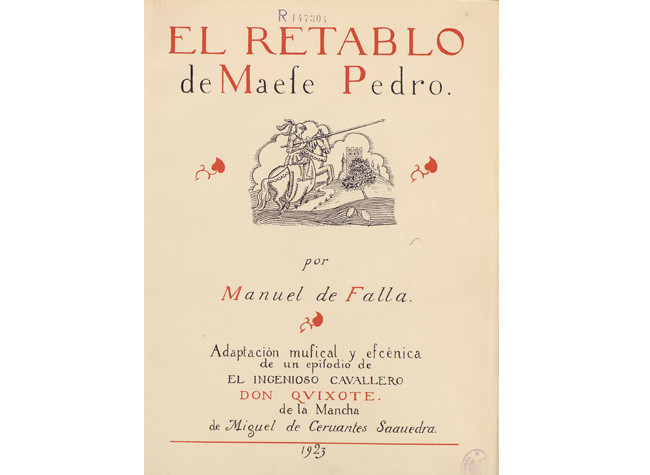 Portada de Lanz para partitura El retablo de Falla