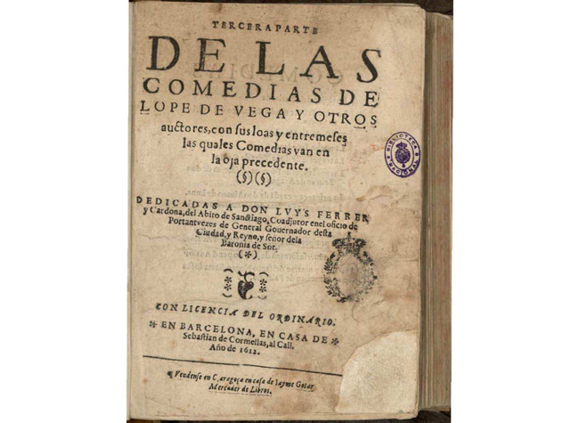Tercera parte de las Comedias de Lope de Vega y otros auctores: con sus loas y entremeses las quales comedias van en la oja precedente ... (R/14096)