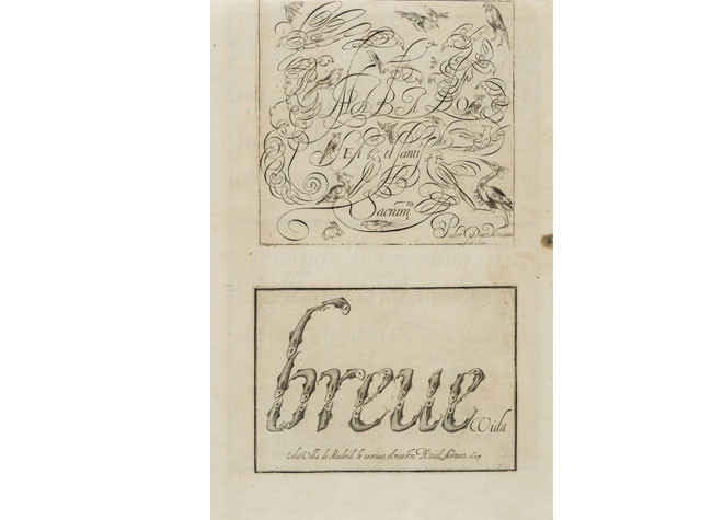 Tercera parte del arte nueua de escriuir que el maestro Pedro Diaz Morante ha compuesto de Pedro Díaz Morante, láminas fechadas en 1625, 1626 y 1627. BNE, R/39285