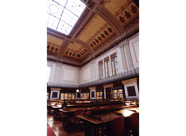 Salón general de lectura de la Biblioteca Nacional de España. Sede Recoletos