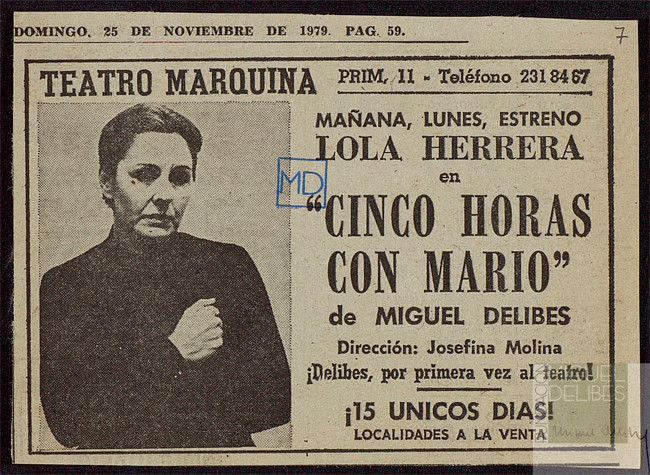 Cartel de la presentación de la obra 