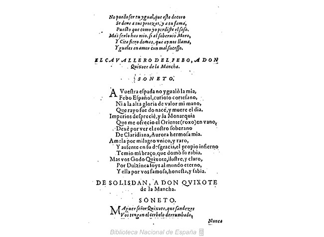 El ingenioso hidalgo don Quixote de la Mancha compuesto por Miguel de Ceruantes Saauedra, 1605. BNE, Cerv/128
