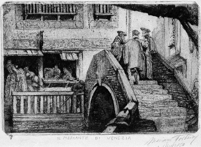 Mariano Fortuny y Madrazo: El mercader de Venecia. BNE,  Invent/45786