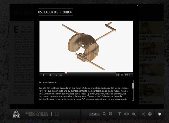 Leonardo interactivo: Reproducción de las máquinas