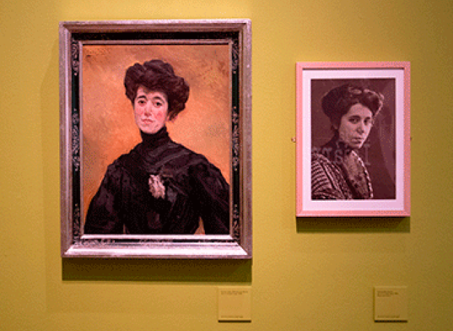 Montaje de la exposición de María Lejárraga