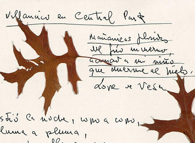 Manuscrito de José Hierro (Ⓒ FCPJH, Colección personal José Hierro/Biblioteca Regional de Madrid Joaquín Leguina)