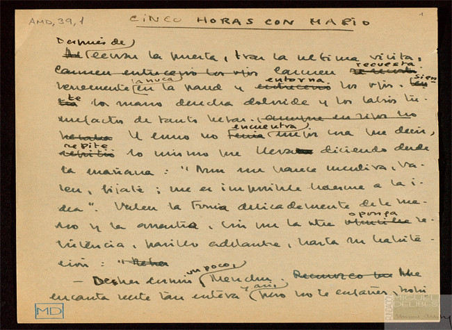 Manuscrito original de la obra 