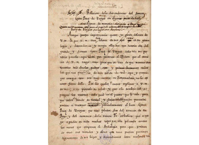 Genealogía de Garci Pérez de Vargas. MSS/18109