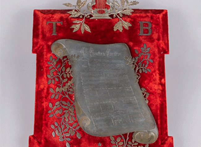 Placa con partitura de Los Amantes de Teruel (Ayuntamiento de Salamanca. Legado Tomás Bretón)