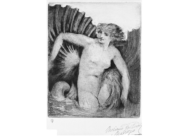Mariano Fortuny y Madrazo: Sirena y concha. BNE, Invent/45792