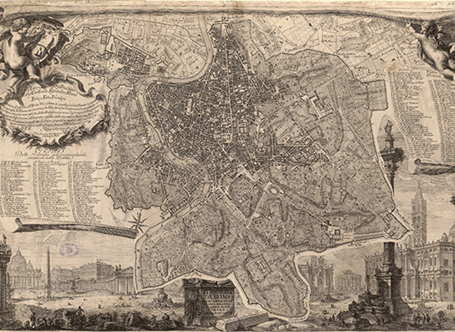 La topografia di Roma di Gio. Batta Nolli dalla Maggiore in questa Minor Tavola dal Medessimo Ridotta (MV/21 )