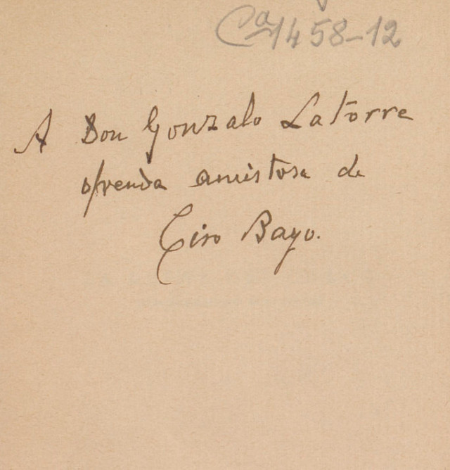 La reina del Chaco Dedicatoria del autor en "La Reina del Chaco", edición de 1935