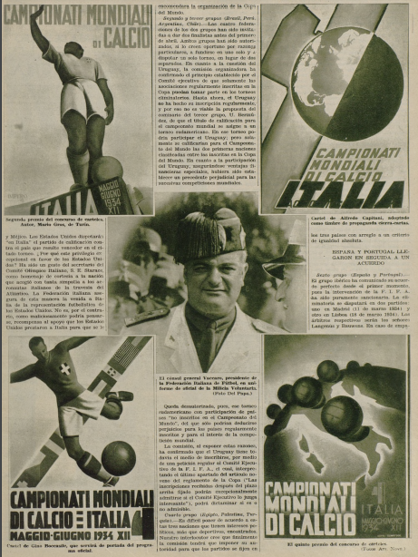 Simbología fascista en carteles e indumentaria en el Mundial de Italia