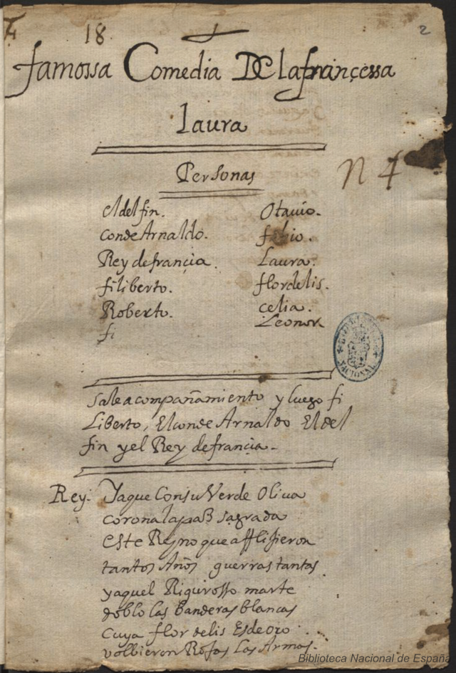 Portada de 'La francesa Laura' de Lope de Vega