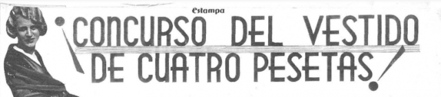 Anuncio del concurso del vestido de cuatro pesetas en la revista Estampa
